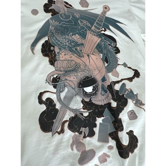 BiBi Sama T Shirt Anime Japanese Sword Skull Short Sleeve Small Cotton Spandex - Picture 2 of 6
